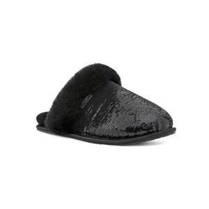 UGG SCUFFETTE MIRROR BALL BLACK SEQUIN SLIPPERS Sz 7